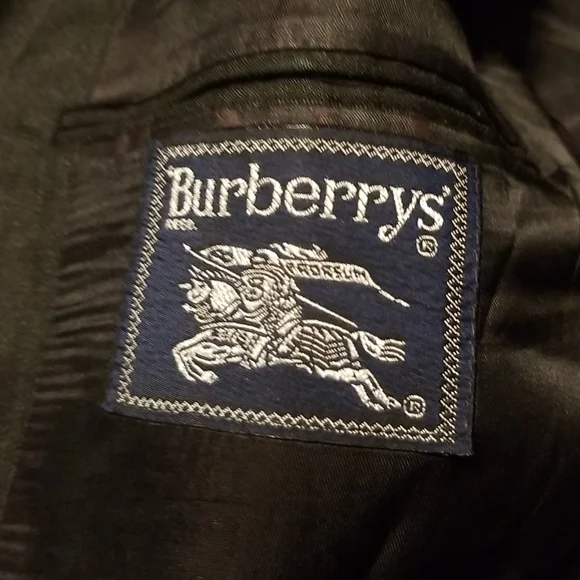 Burberry Blazer Jacket Mens 42 Wool Black Striped Vintage